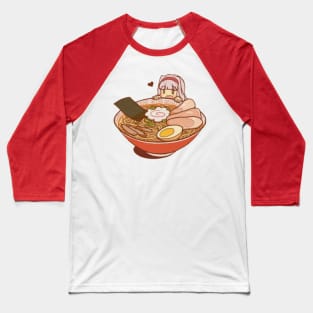 A Little Girl With A Bowl Noodles Baseball T-Shirt